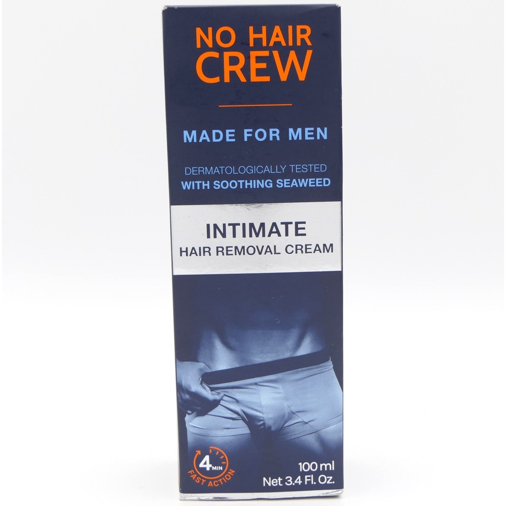 No Hair Crew Intimate Hair Removal Cream Made for Men 3.4 oz 4 Min Fast Action